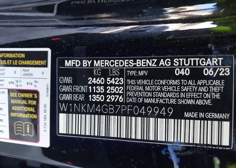 2023 Mercedes-Benz Glc 300 Suv из США, поврежденный, VIN W1NKM4GB7PF049949